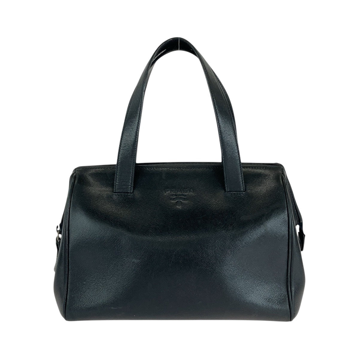 Prada Vintage Saffiano Black Leather Tote