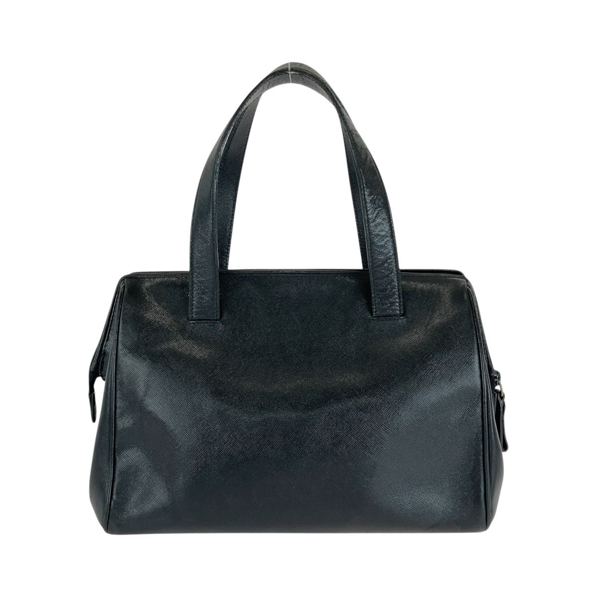 Prada Vintage Saffiano Black Leather Tote