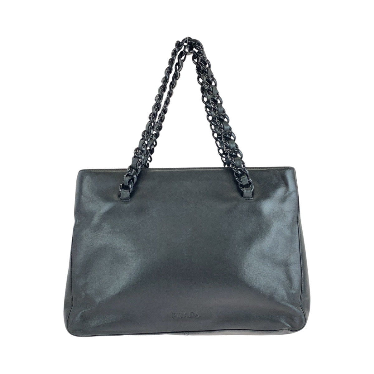 Prada Leather Plastic Chain Tote Bag