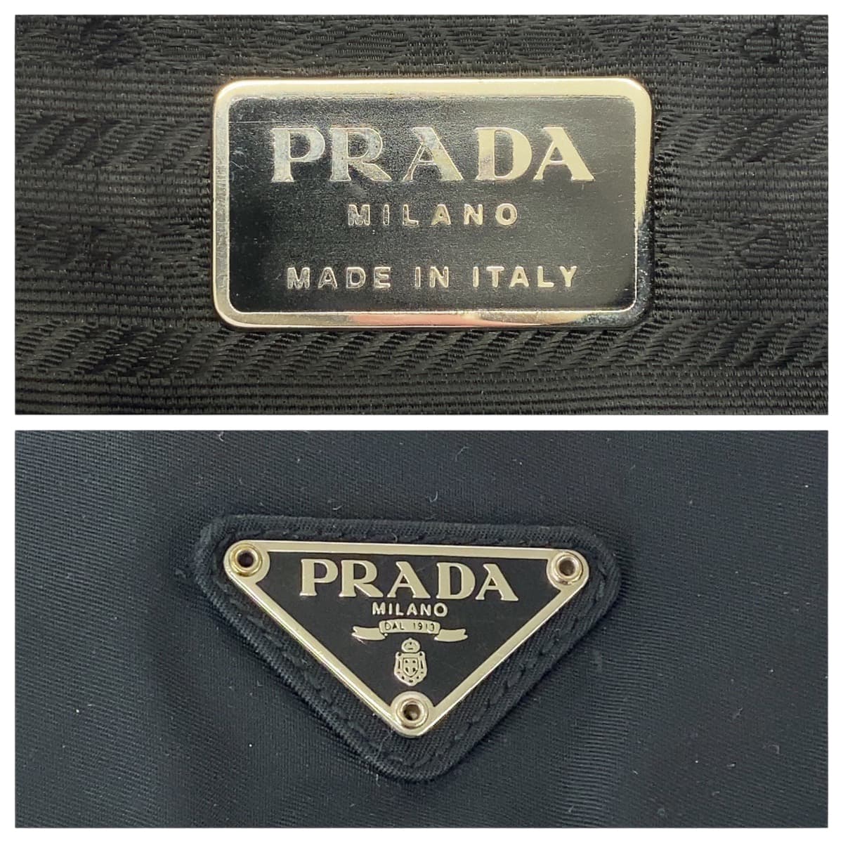 Prada Nylon Tessuto Logo Plate Shoulder Bag