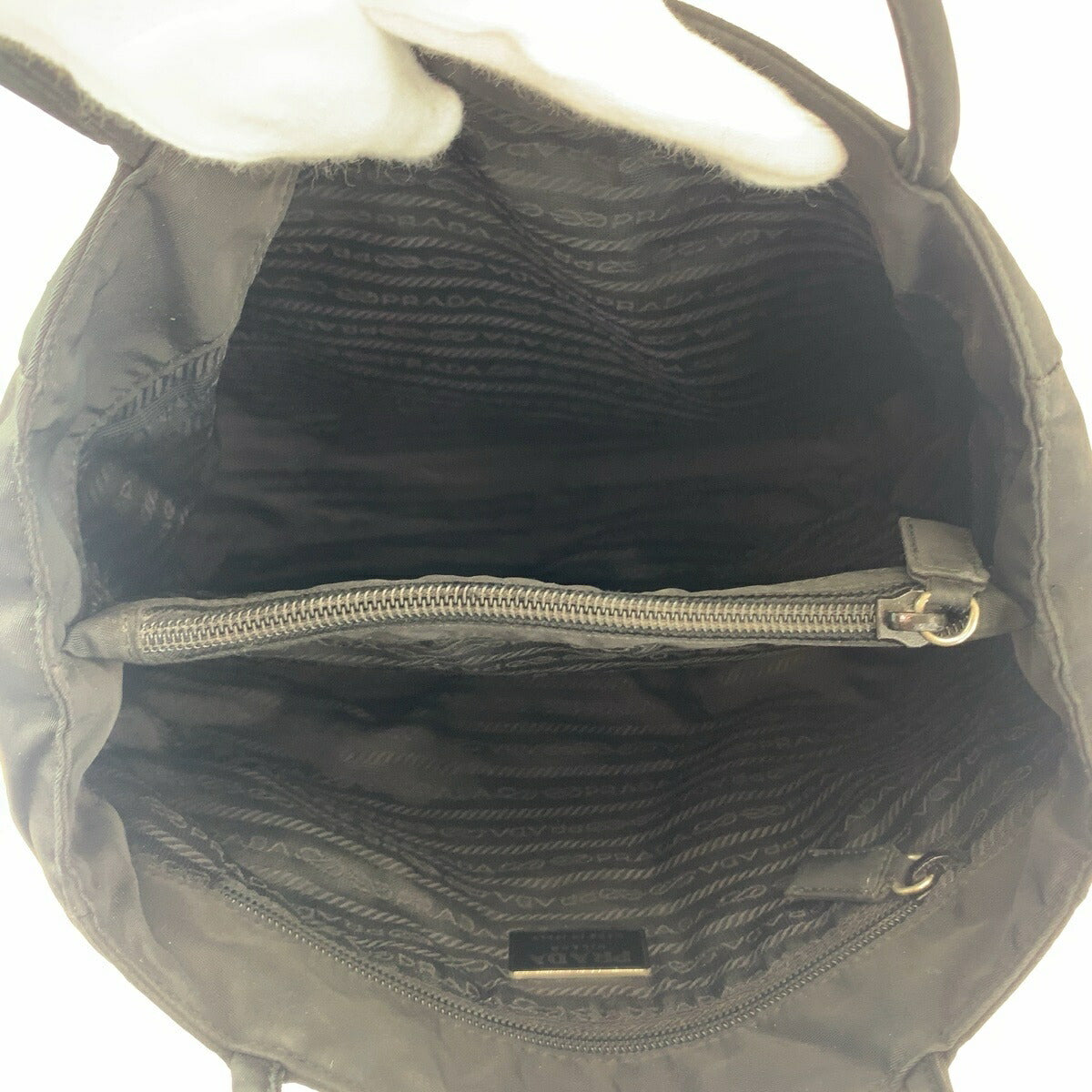 Prada Nylon Tessuto Triangle Logo Tote Bag