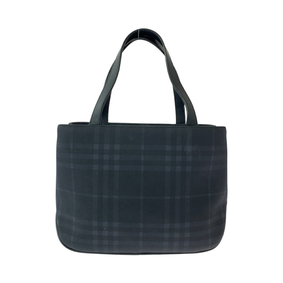 Burberry Check Canvas Tote Bag Navy Silver