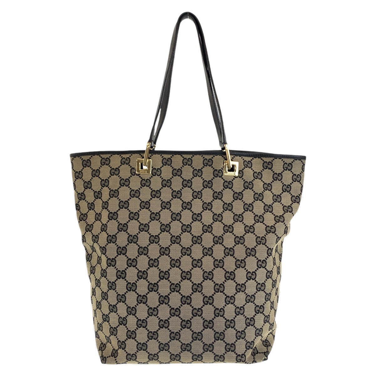 Gucci GG Canvas Leather Tote Shoulder Bag