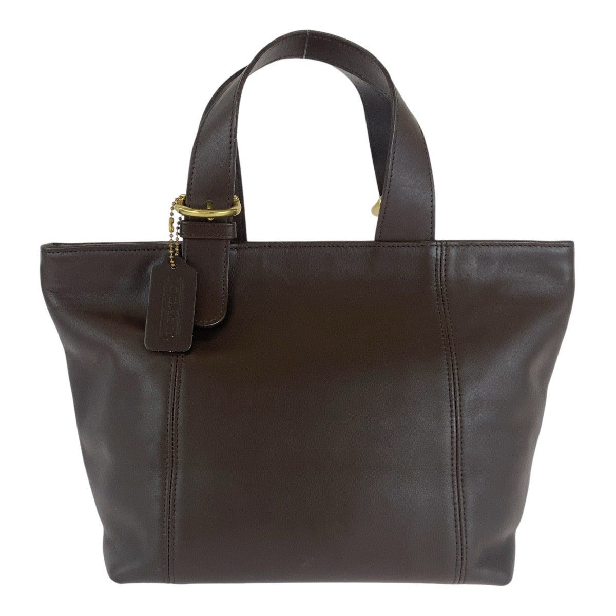 Coach Leather Tote Bag Brown Gold Hardware