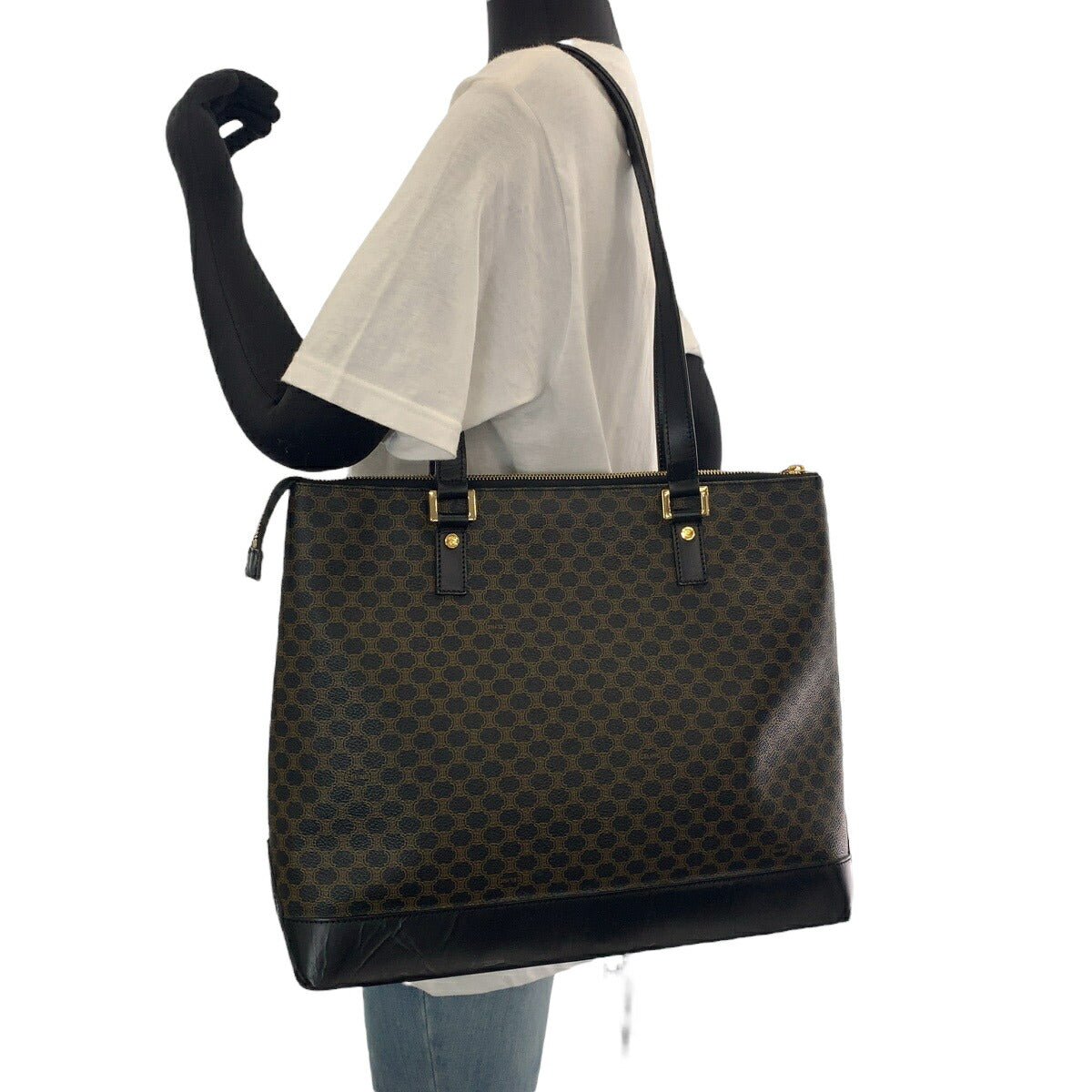 Celine Vintage Macadam PVC Tote Shoulder Bag