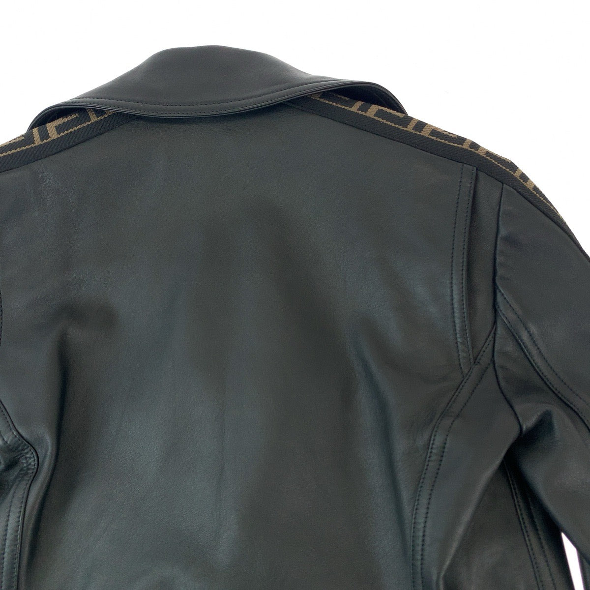 Fendi Lambskin Riders Jacket Black Brown