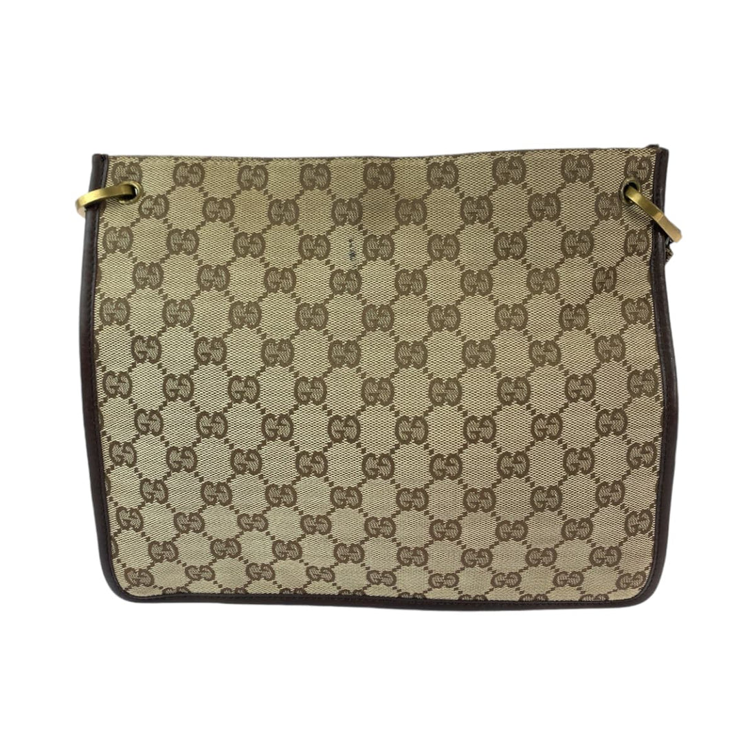 Gucci GG Canvas Plate Charm Shoulder Bag