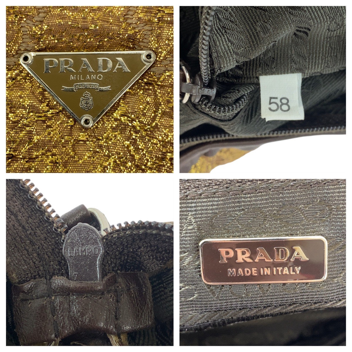 Prada Canvas Leather Triangle Logo Handbag