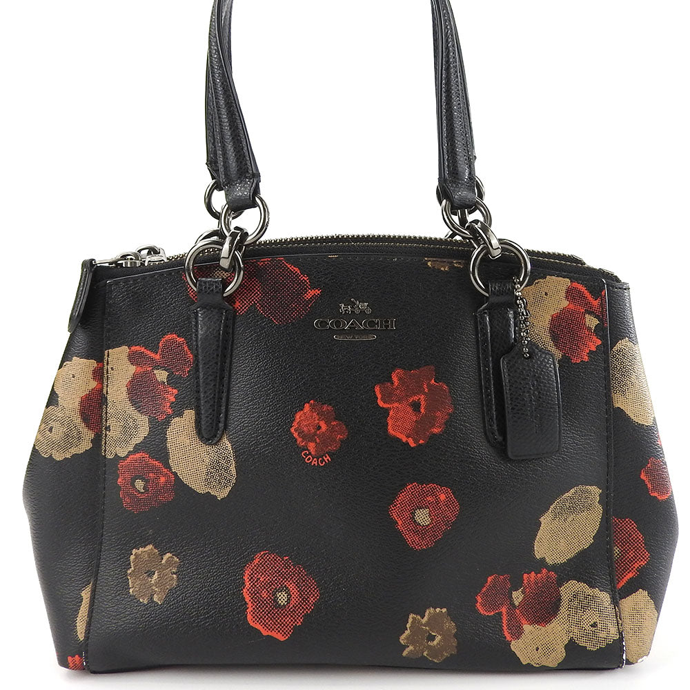 USED COACH Handbag F55538 PVC Leather Floral