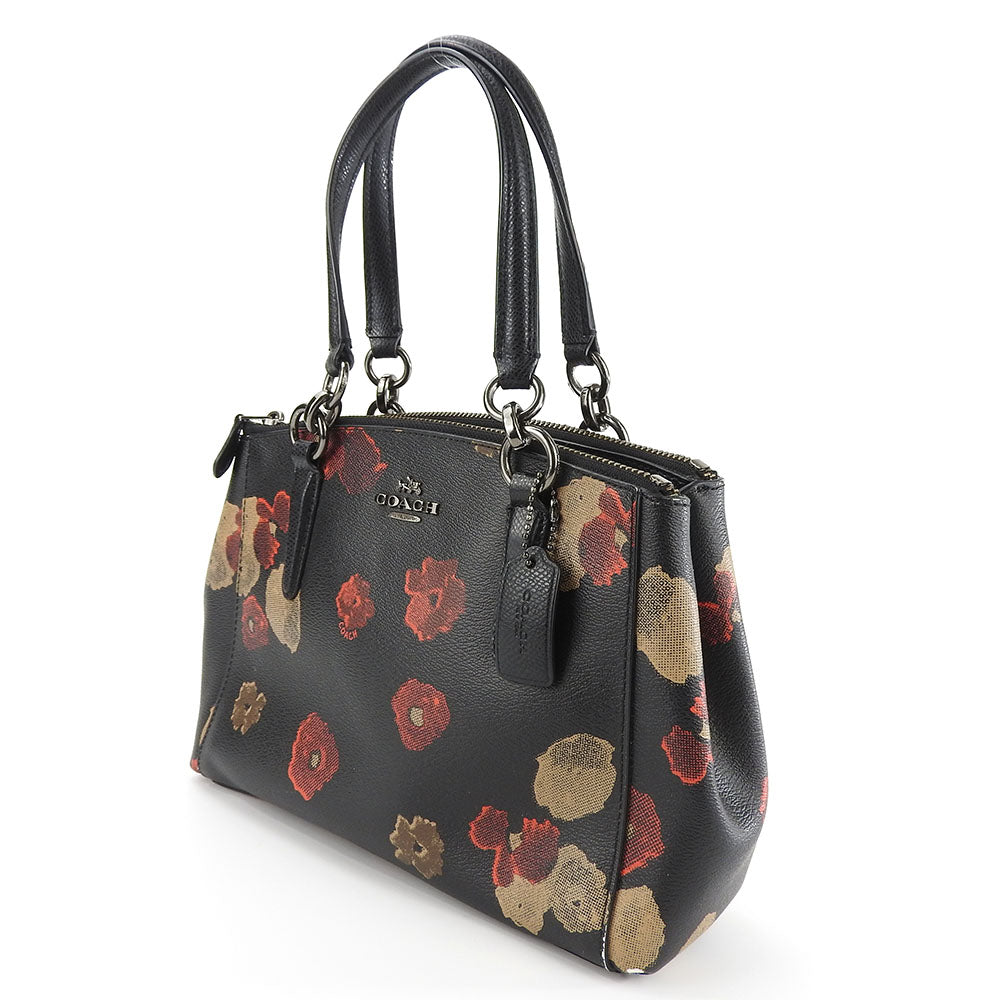 USED COACH Handbag F55538 PVC Leather Floral