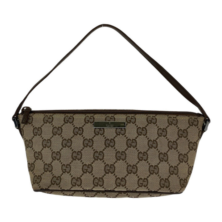 Gucci Brown Beige Leather Handbag Accessory Pouch