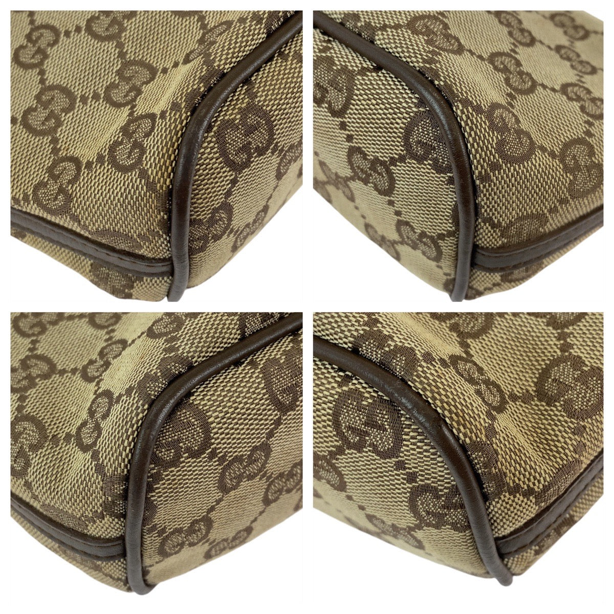 Gucci Brown Beige Leather Handbag Accessory Pouch