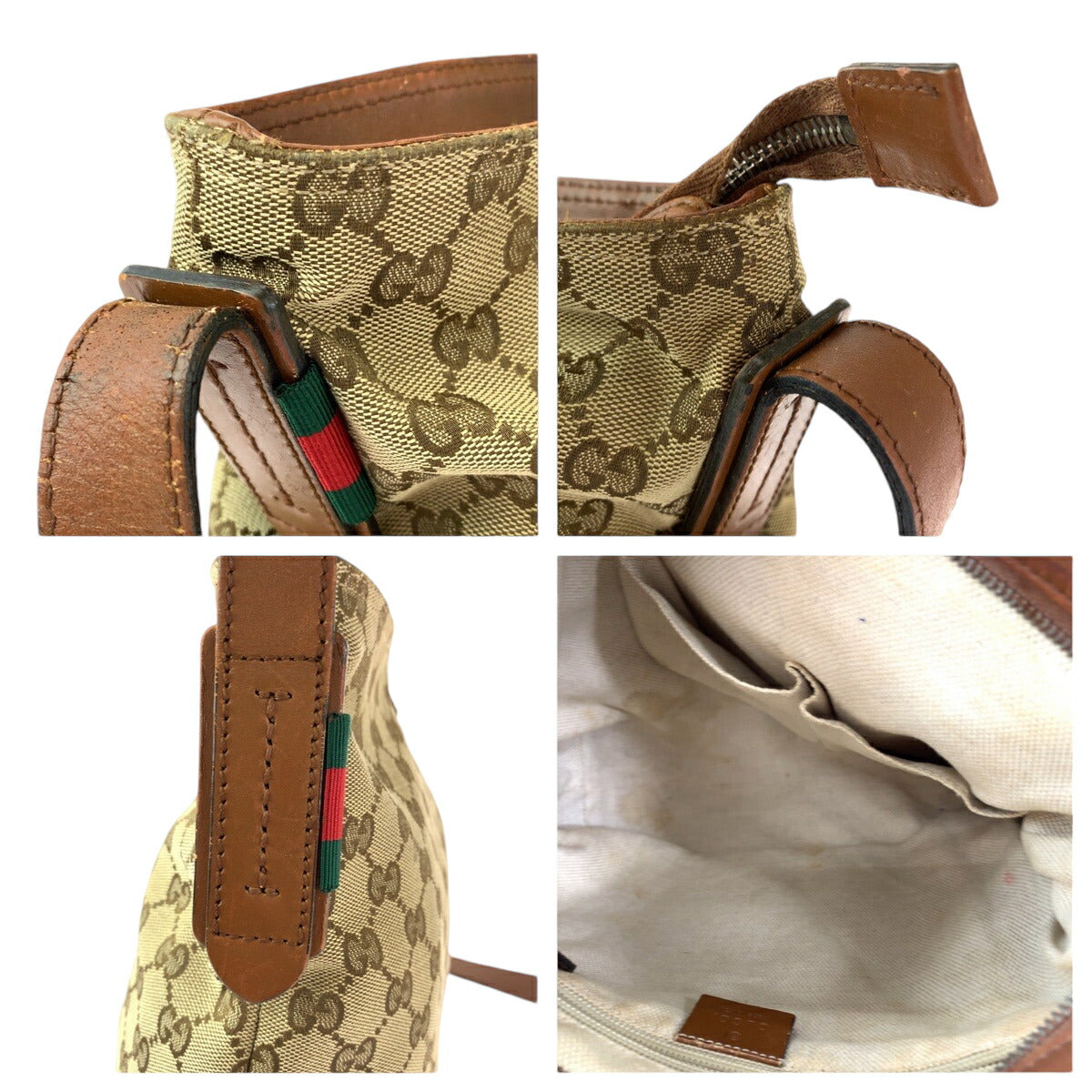 Gucci GG Canvas Shoulder Bag Brown