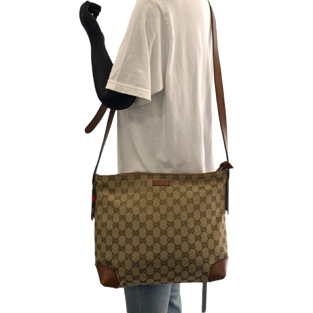 Gucci GG Canvas Shoulder Bag Brown