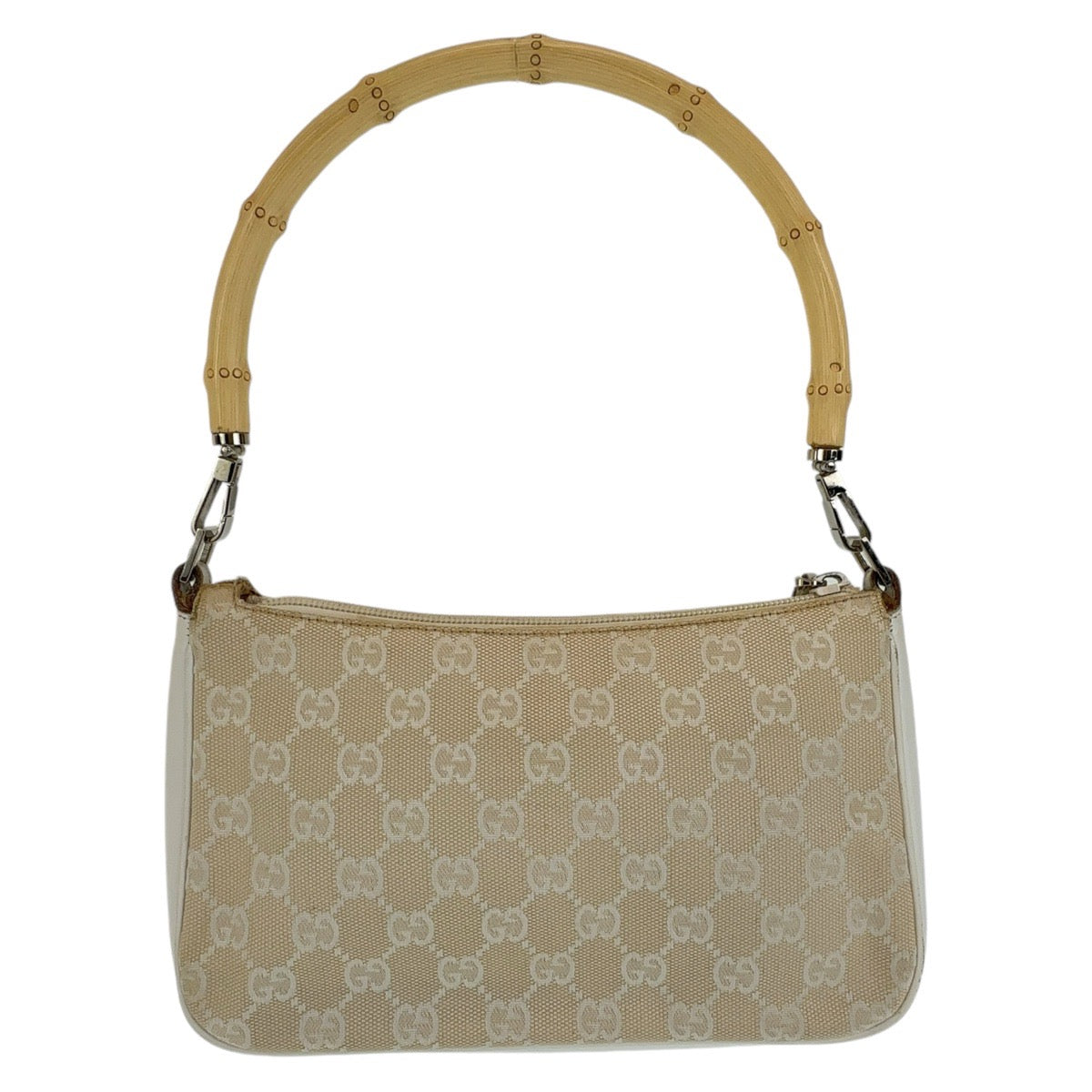 Gucci Bamboo Canvas Leather Handbag