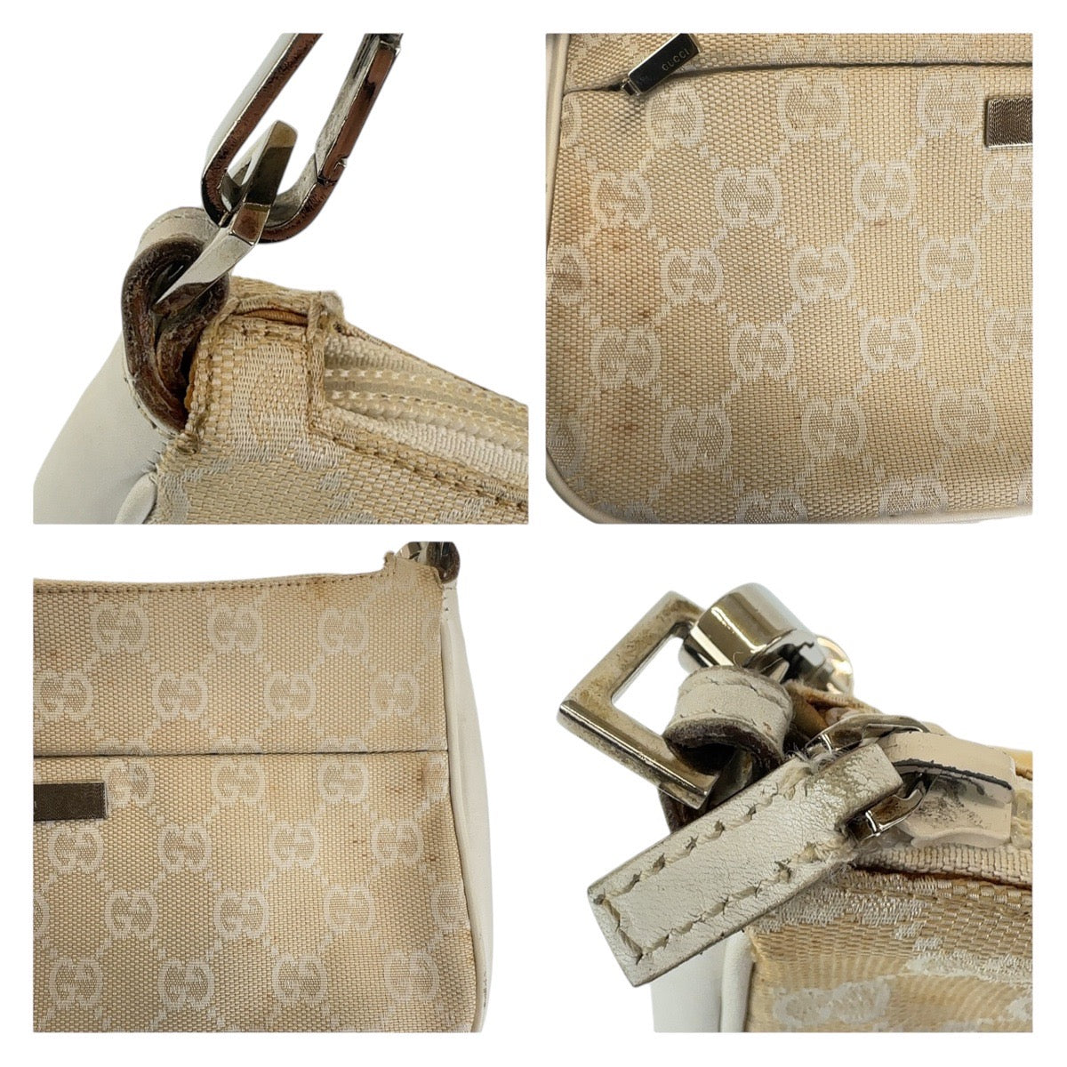 Gucci Bamboo Canvas Leather Handbag