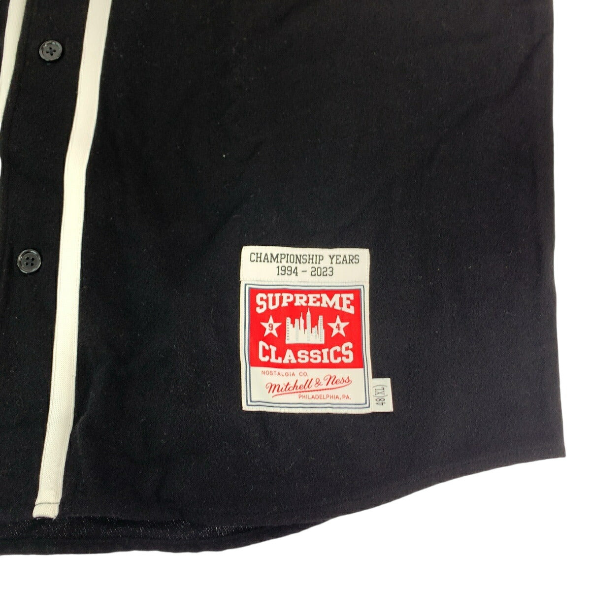 Supreme x Mitchell & Ness Wool Baseball Jersey Black XL