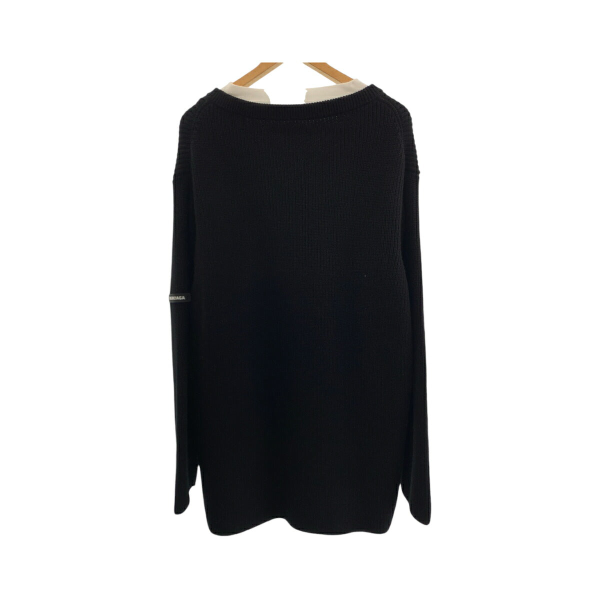 Balenciaga Layered Knit Sweater Cotton Black L