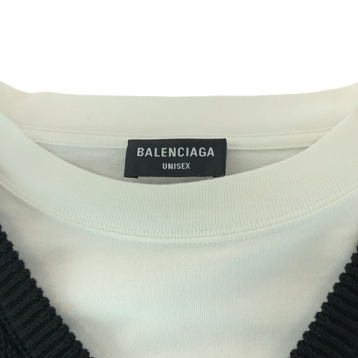 Balenciaga Layered Knit Sweater Cotton Black L