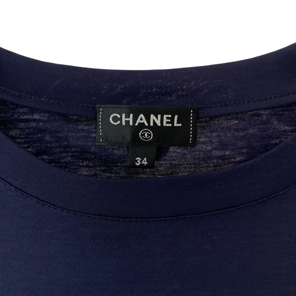 Chanel Cotton T-Shirt Navy Red Size 34