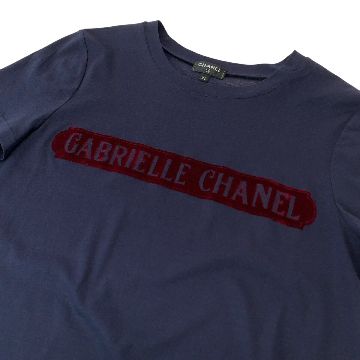 Chanel Cotton T-Shirt Navy Red Size 34