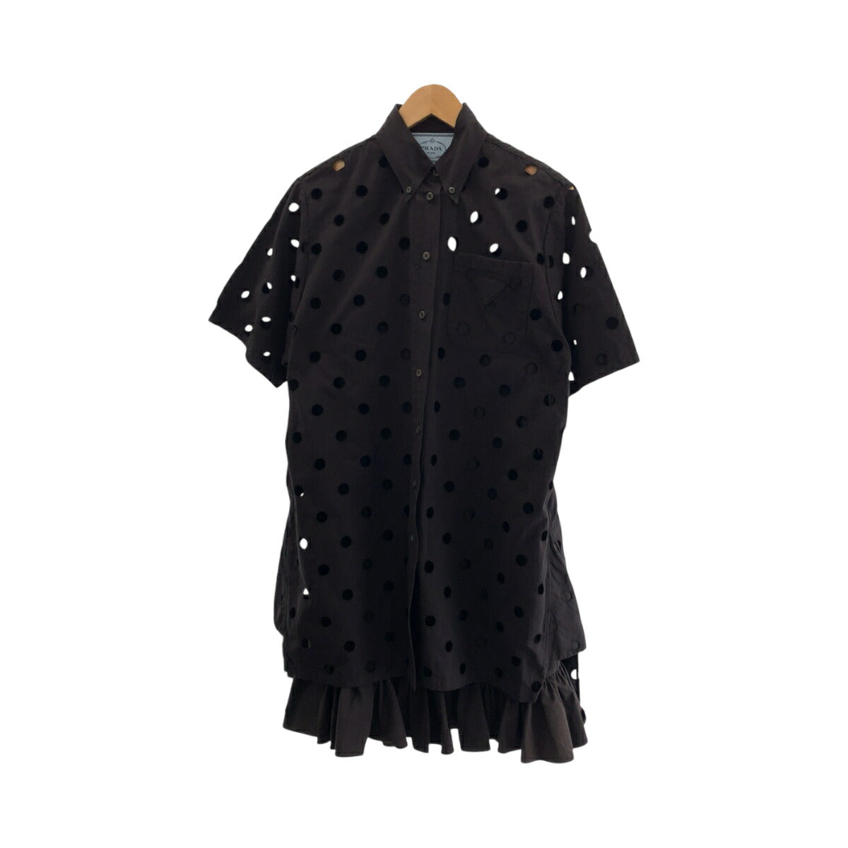 Prada Black Cotton Eyelet Lace Dress