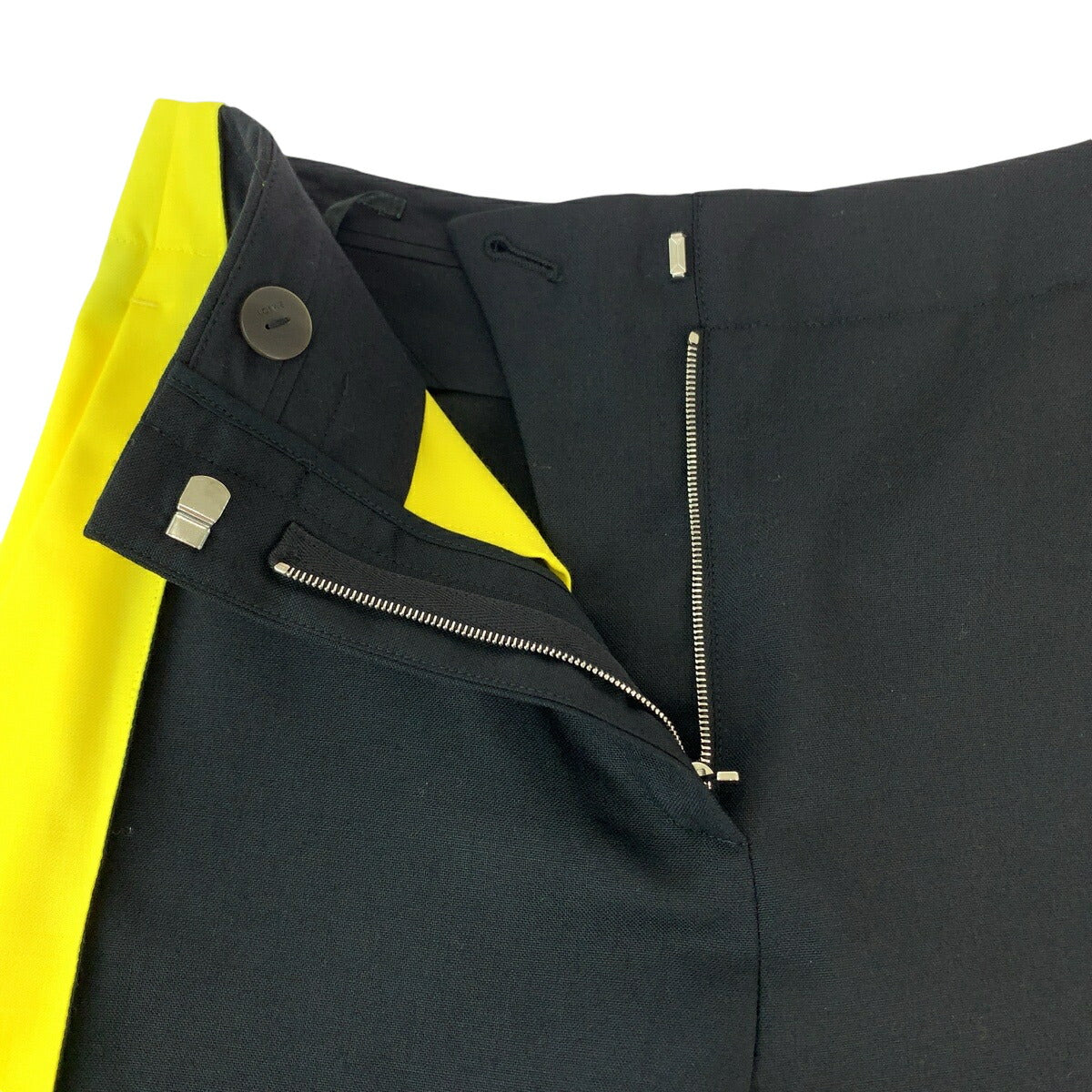 Loewe Wool Wide Pants Black Yellow