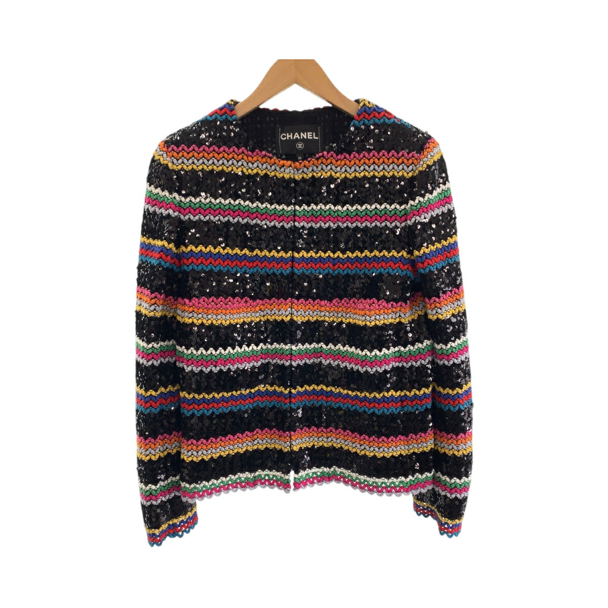 Chanel Cotton No Collar Jacket Multicolor