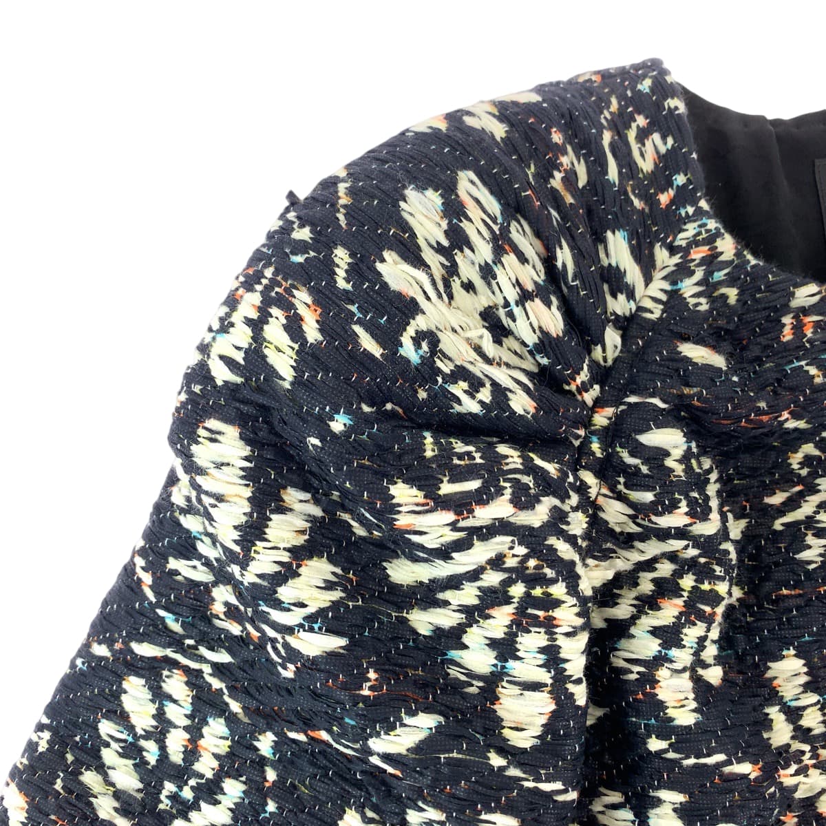 Chanel Owl Print Wool Jacket Navy Multicolor