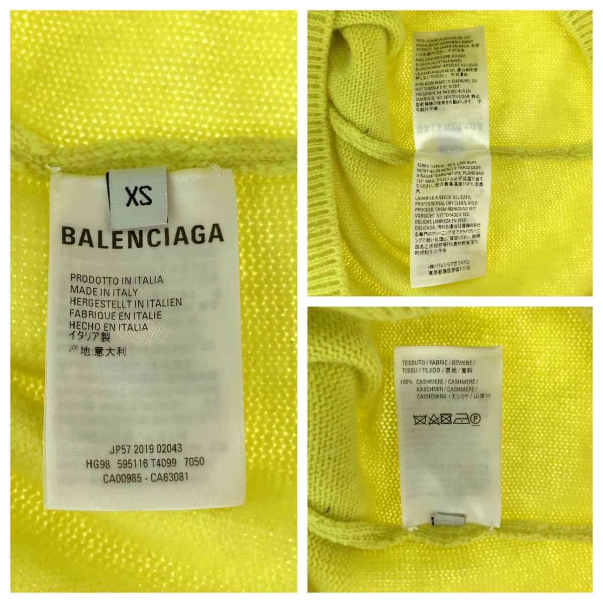 Balenciaga Cashmere Logo Tag Sweater XS