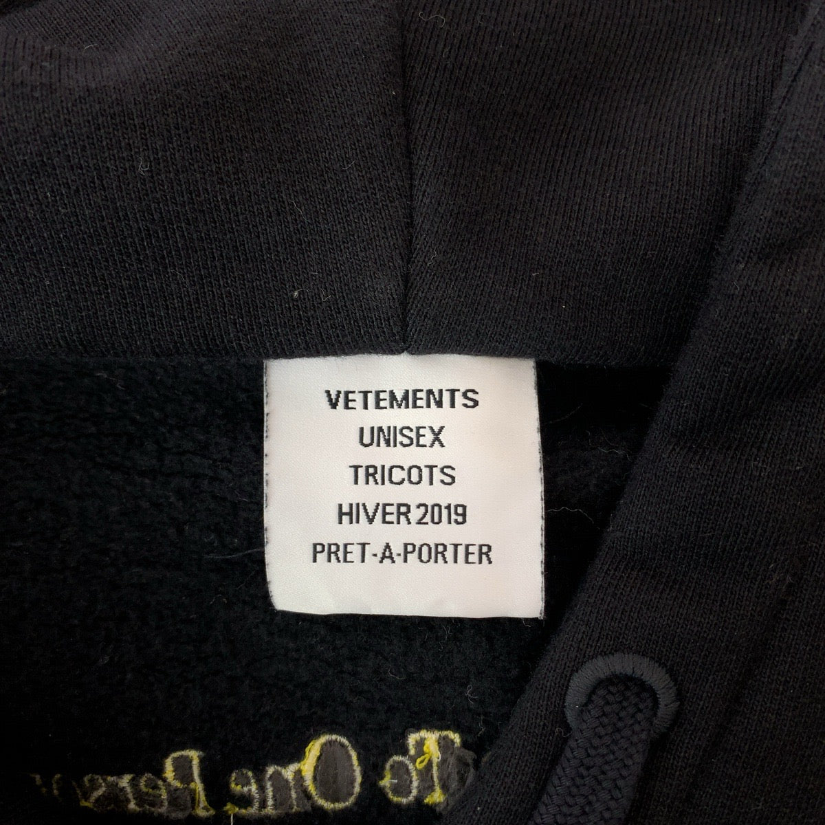 VETEMENTS Black Cotton Hoodie Size M