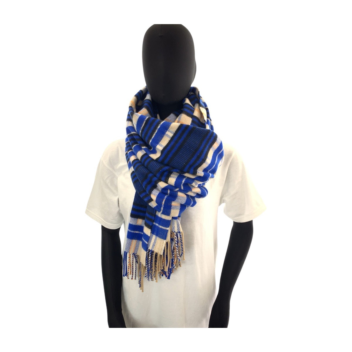 Hermes Cashmere Scarf Blue Multicolor