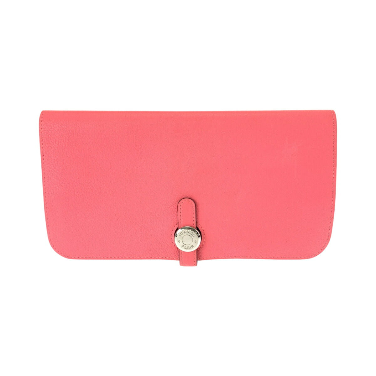 Hermes Dogon Long Wallet Pink Silver Hardware