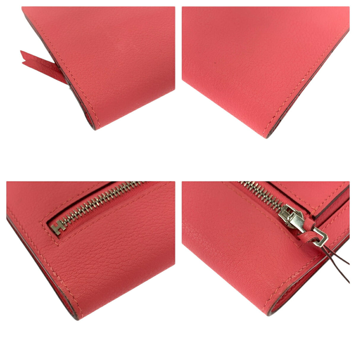 Hermes Dogon Long Wallet Pink Silver Hardware