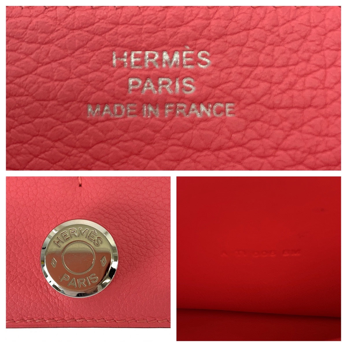 Hermes Dogon Long Wallet Pink Silver Hardware