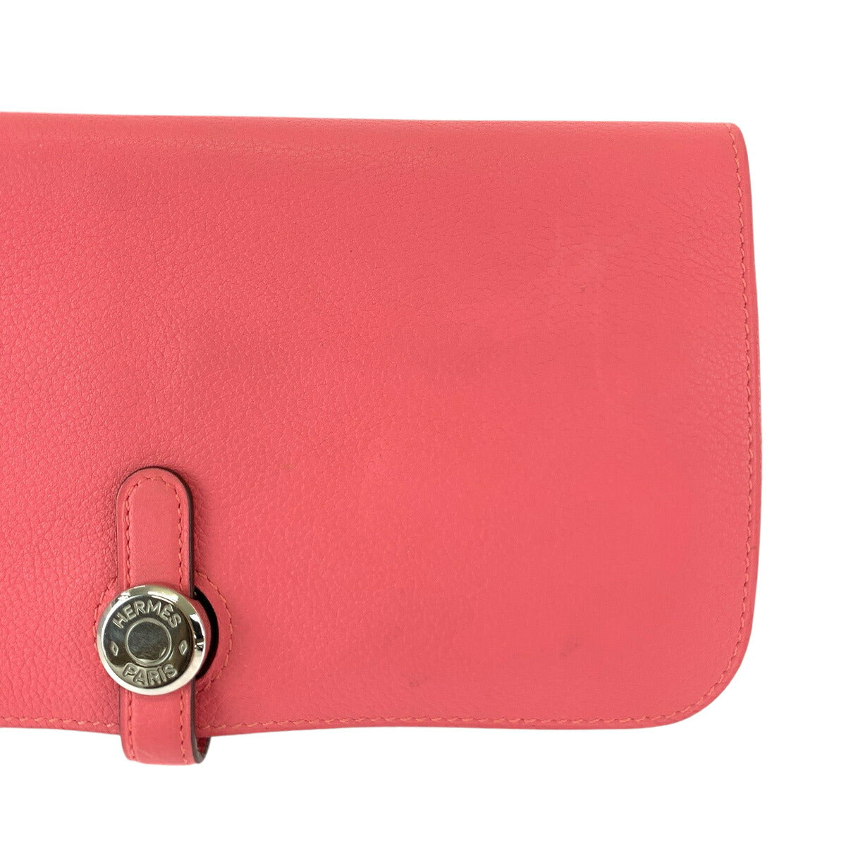 Hermes Dogon Long Wallet Pink Silver Hardware