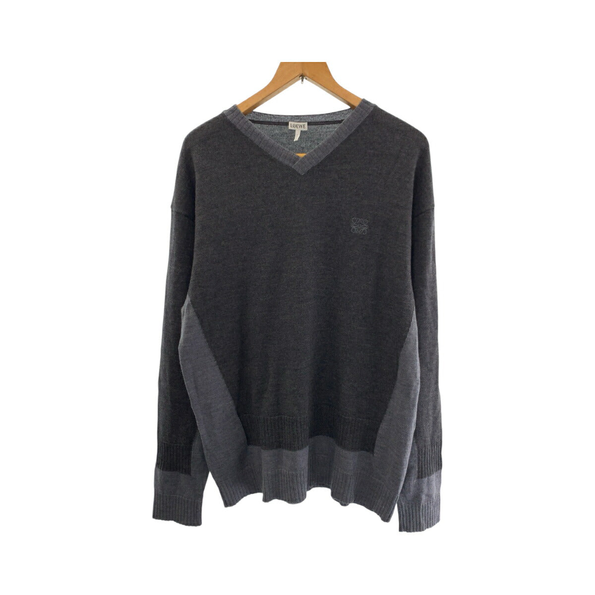 Loewe Anagram Grey Wool Knit Sweater Men