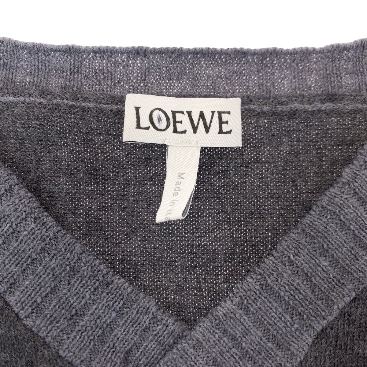 Loewe Anagram Grey Wool Knit Sweater Men