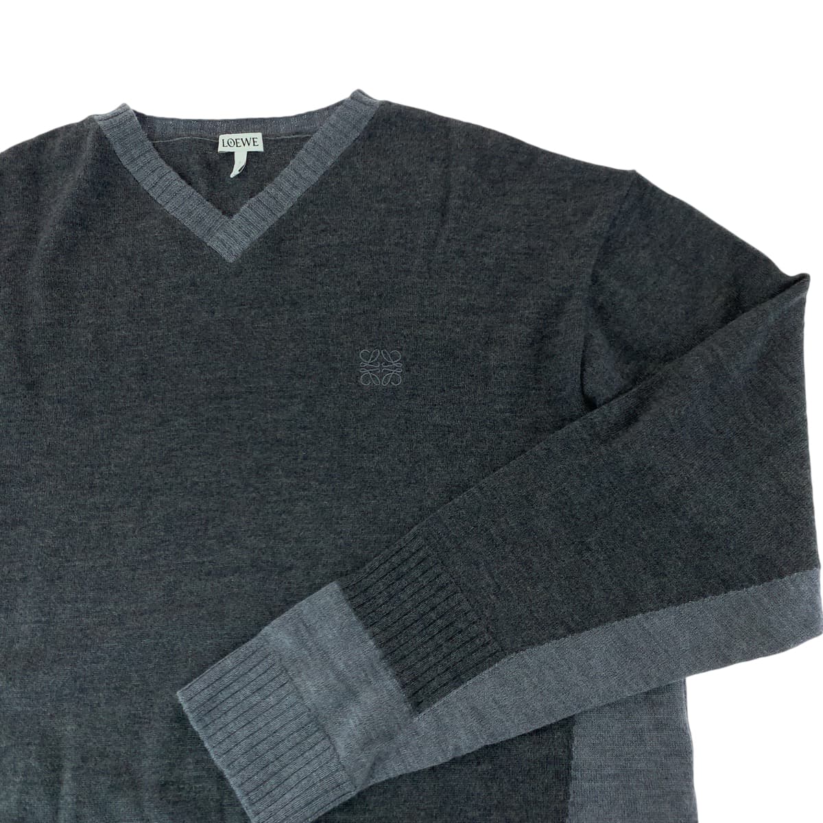 Loewe Anagram Grey Wool Knit Sweater Men