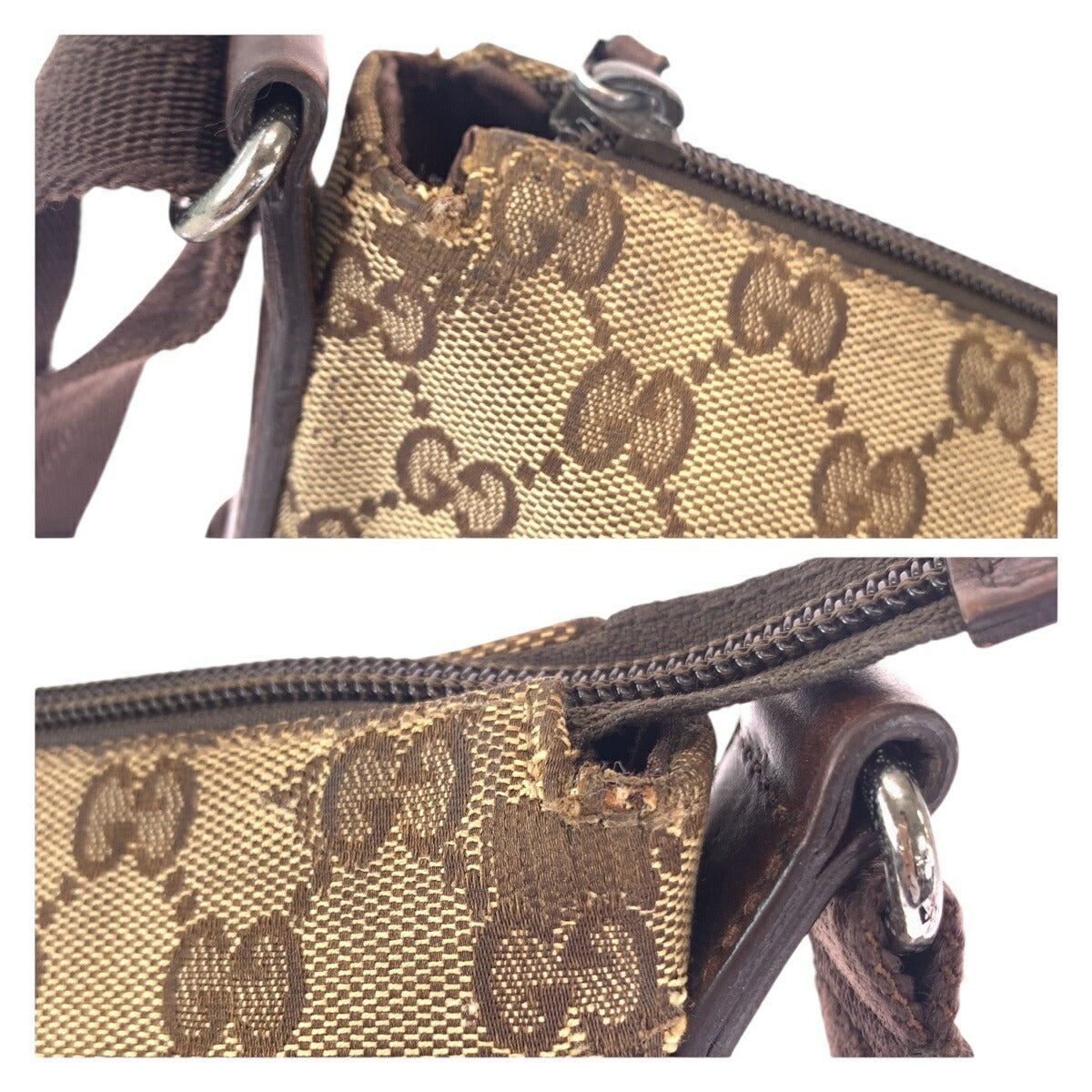 Gucci GG Canvas Leather Shoulder Bag