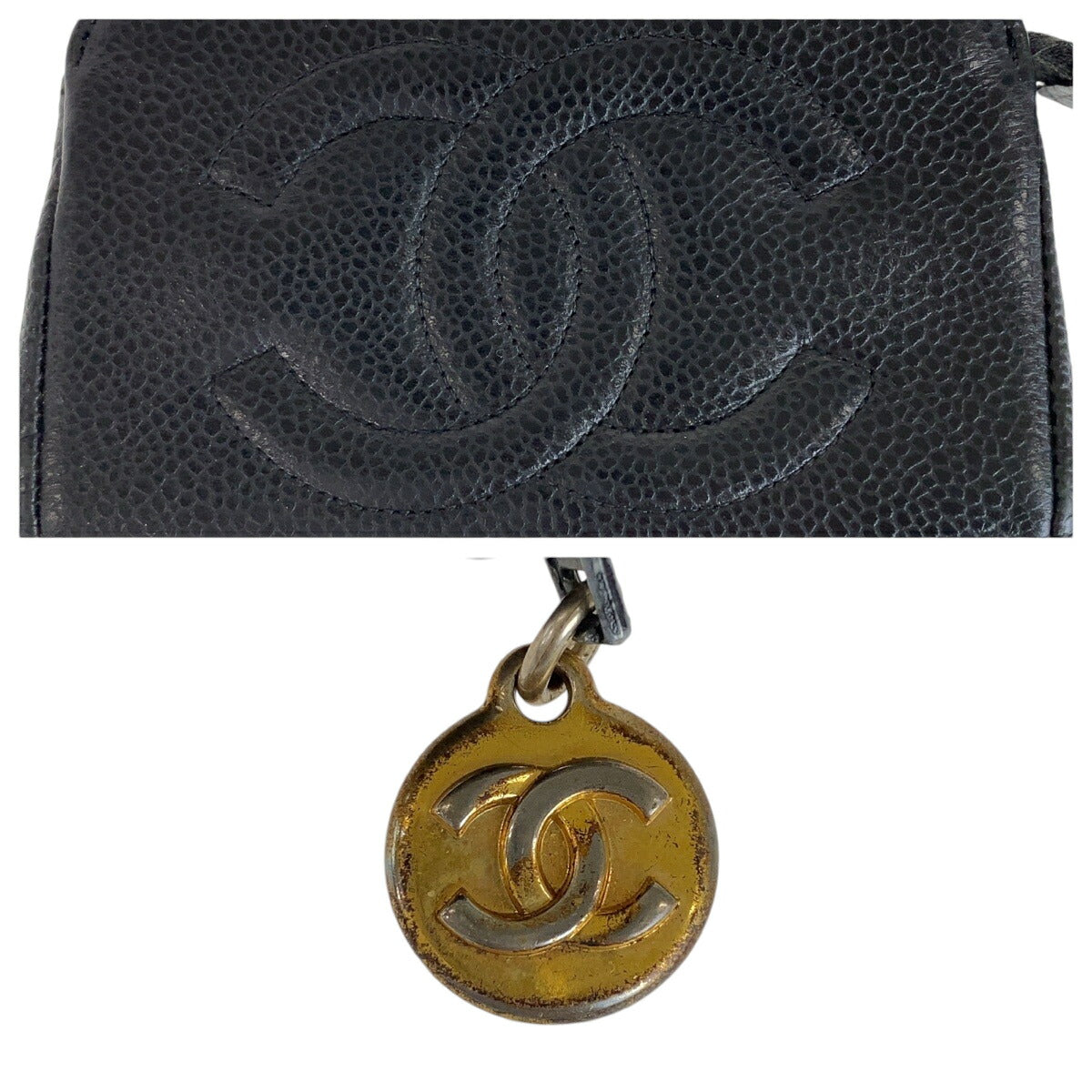 Chanel Vintage Caviar Skin Pouch