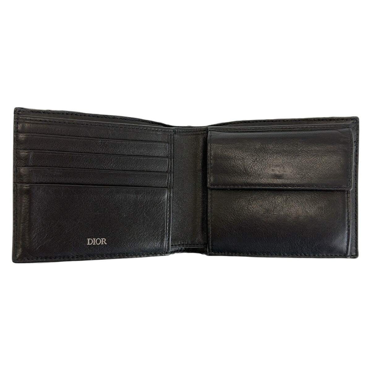 Dior Oblique Canvas Leather Compact Wallet