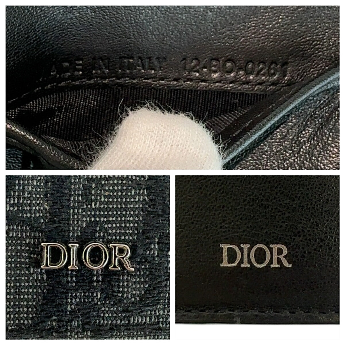 Dior Oblique Canvas Leather Compact Wallet