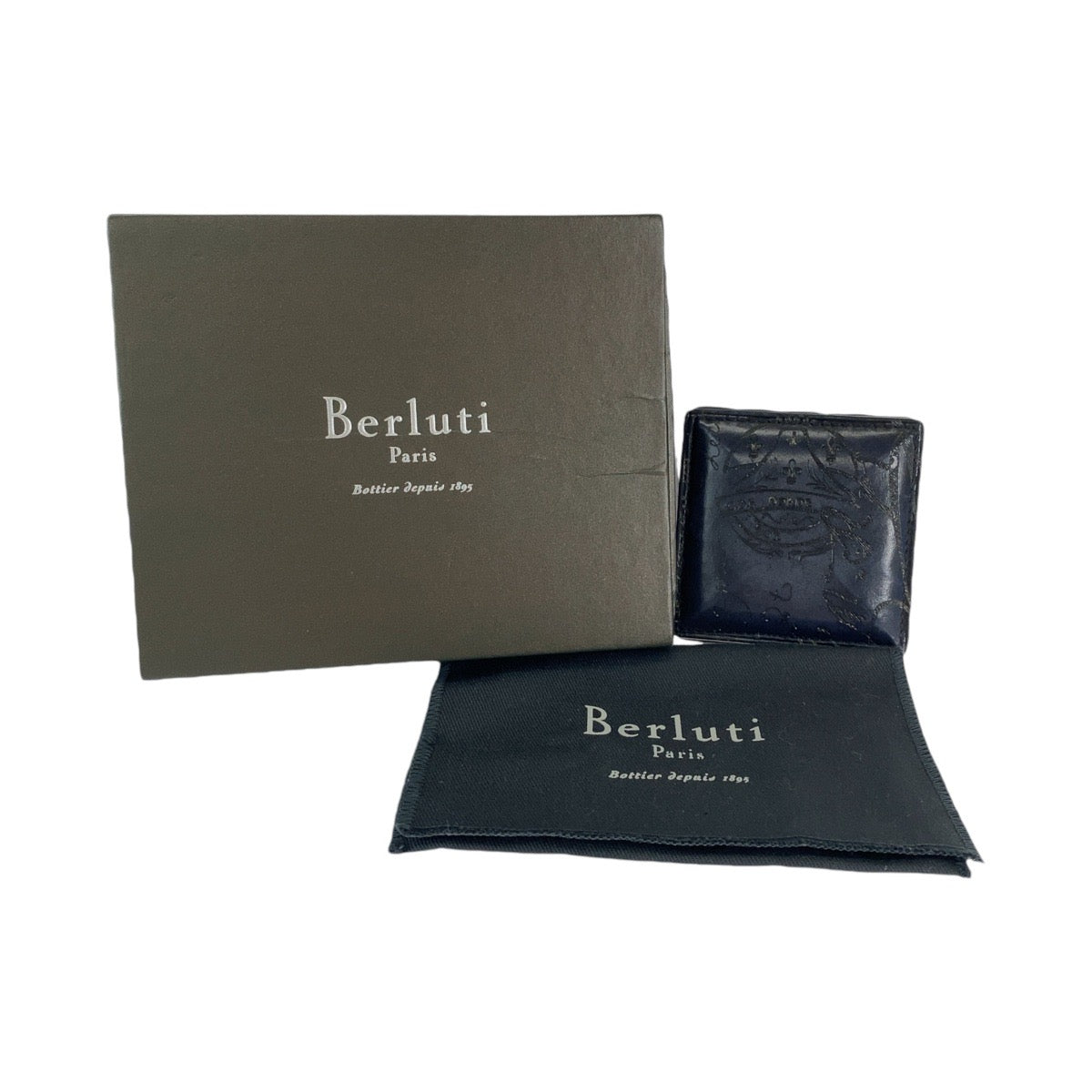 Berluti Leather Calligraphy Coin Case