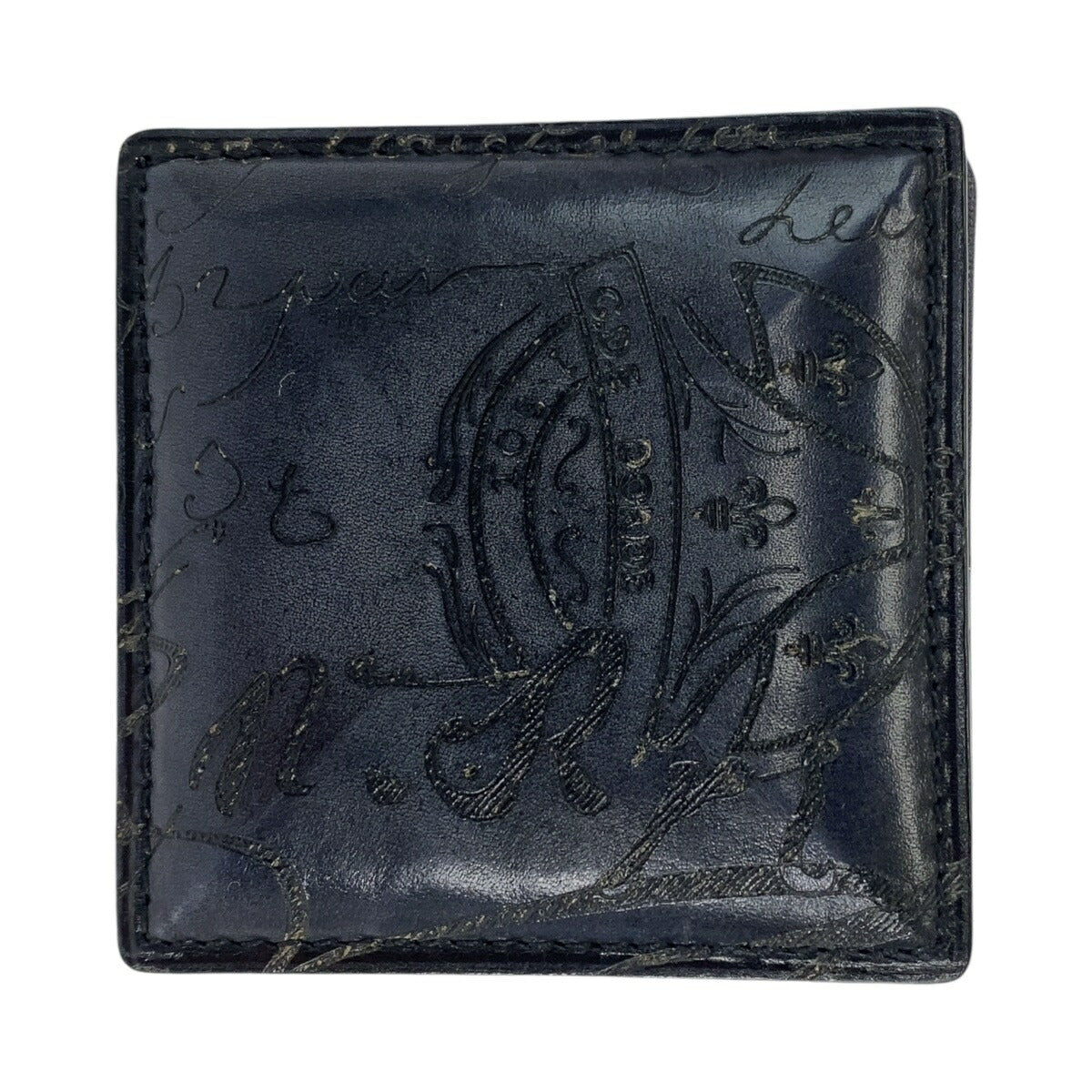 Berluti Leather Calligraphy Coin Case