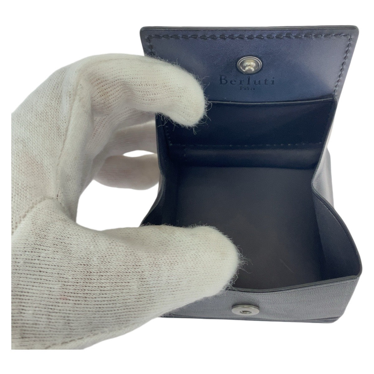 Berluti Leather Calligraphy Coin Case