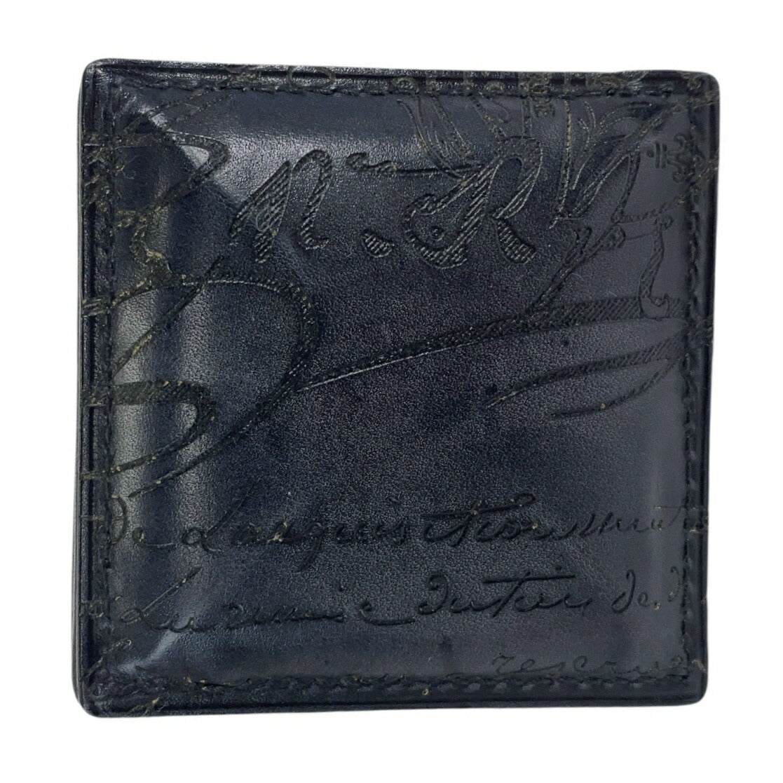 Berluti Leather Calligraphy Coin Case