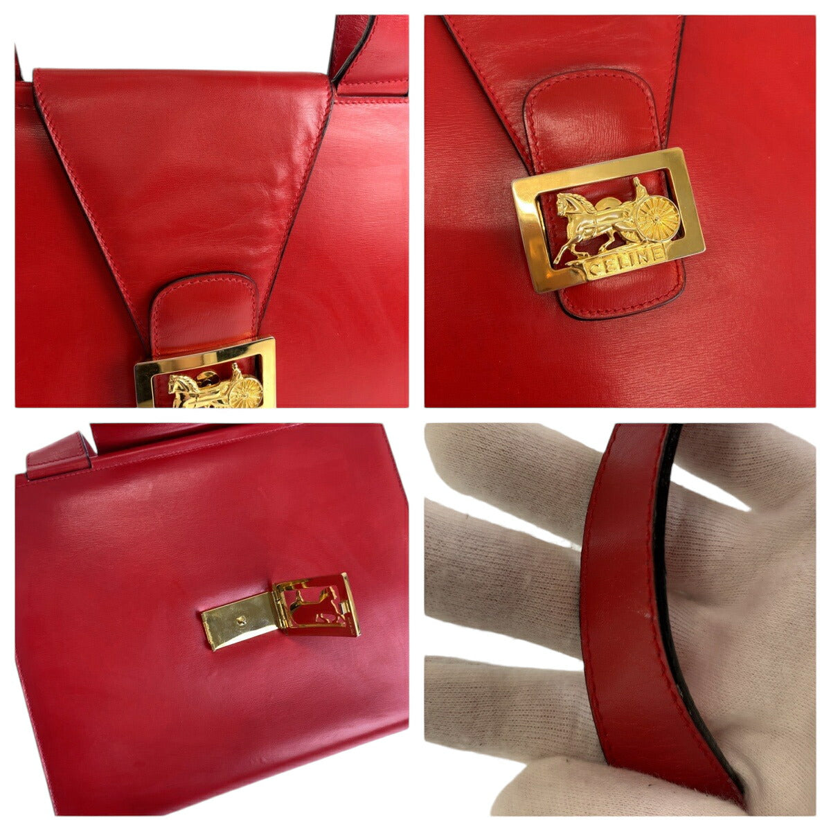 Celine Vintage Horse Carriage Leather Handbag