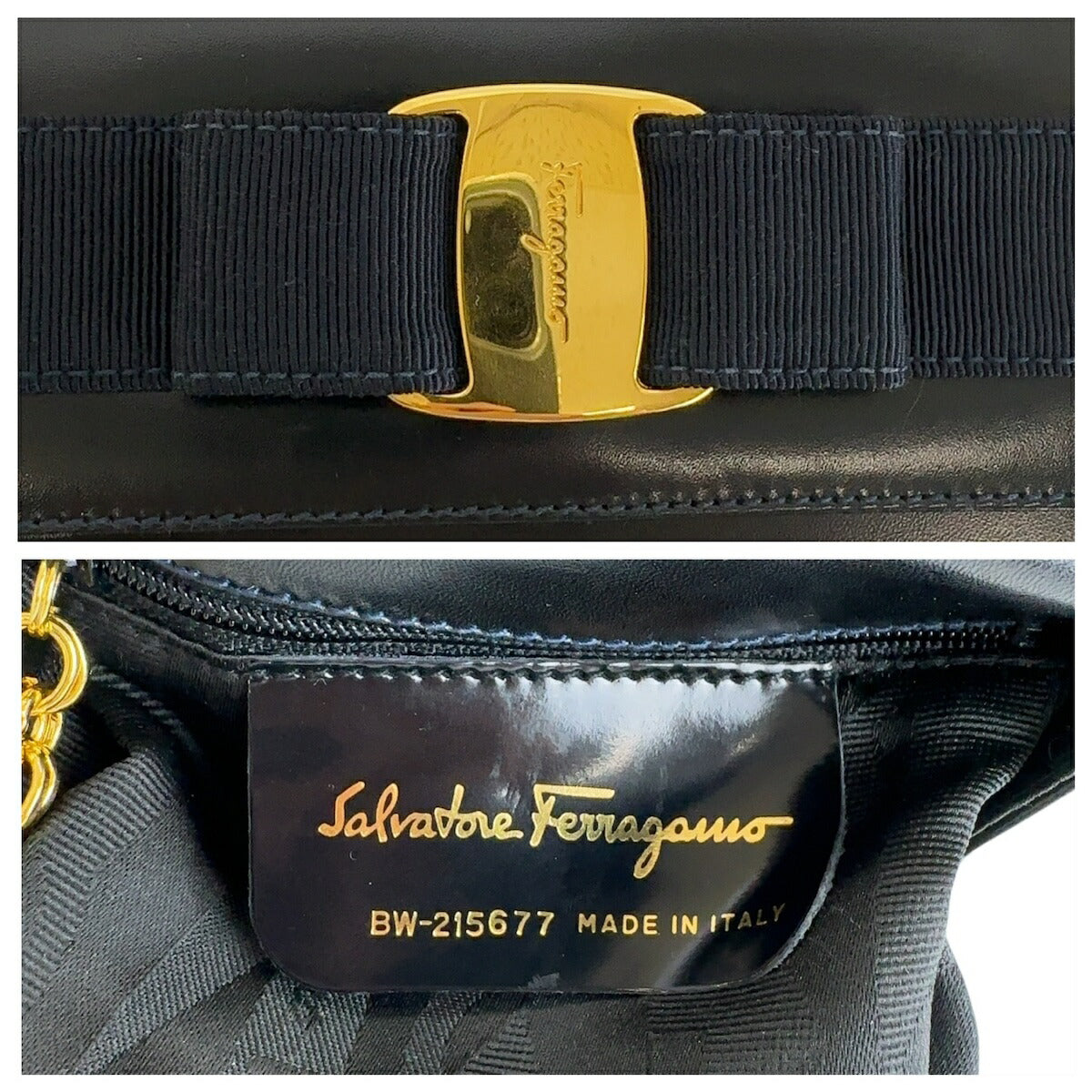 Salvatore Ferragamo Vintage Vara Ribbon Leather Handbag