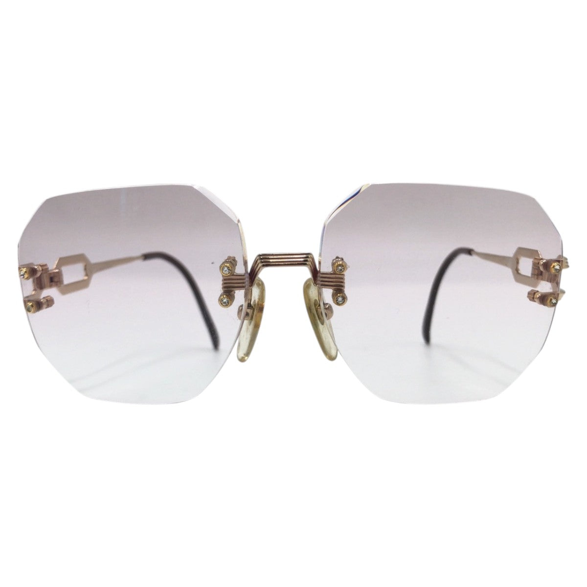 Dior Vintage Gold Purple Metal Square Sunglasses